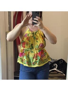 Farm Rio Women's Multi and Yellow Crop-top